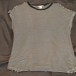 green and white striped shirt